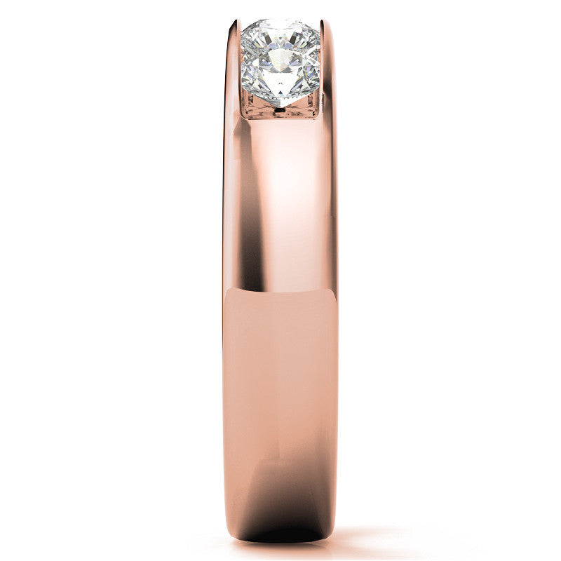 1.25ct Round Cut Five Stone Moissanite Men's Wedding In Rose Gold