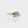 1.0CT-3.0CT Emerald Cut Moissanite Diamond Bezel Engagement Ring