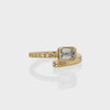1.0CT-3.0CT Emerald Cut Moissanite Diamond Unique Bezel Engagement Ring