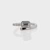 1.0CT-3.0CT Emerald Cut Moissanite Diamond Unique Bezel Engagement Ring