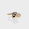 1.0CT-3.0CT Emerald Cut Moissanite Diamond Unique Bezel Engagement Ring