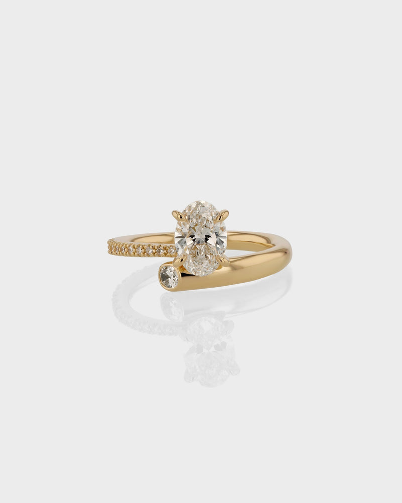 1.0CT-3.0CT Oval Cut Moissanite Diamond Unique Engagement Ring