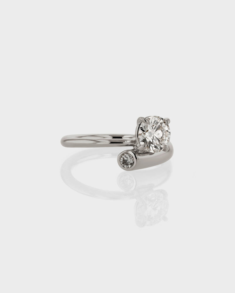 1.0CT-3.0CT Round Diamond Moissanite Two Stone Engagement Ring