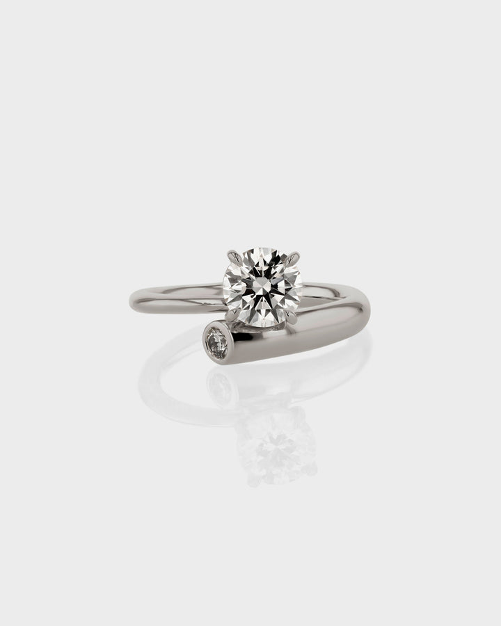 1.0CT-3.0CT Round Diamond Moissanite Two Stone Engagement Ring