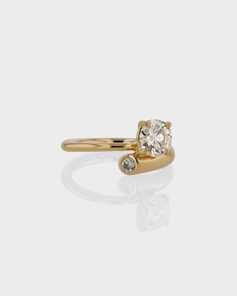 1.0CT-3.0CT Round Diamond Moissanite Two Stone Engagement Ring