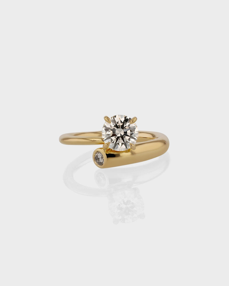 1.0CT-3.0CT Round Diamond Moissanite Two Stone Engagement Ring