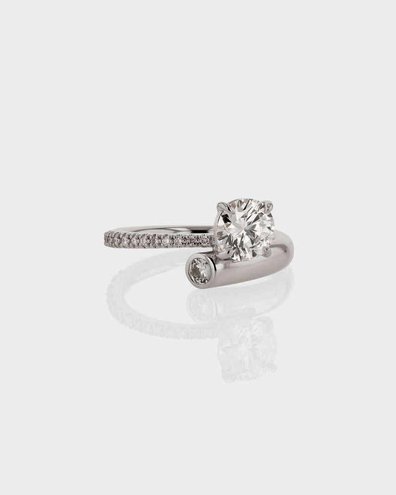 1.50CT-2.50CT Round Cut Moissanite Diamond Unique Pave Engagement Ring
