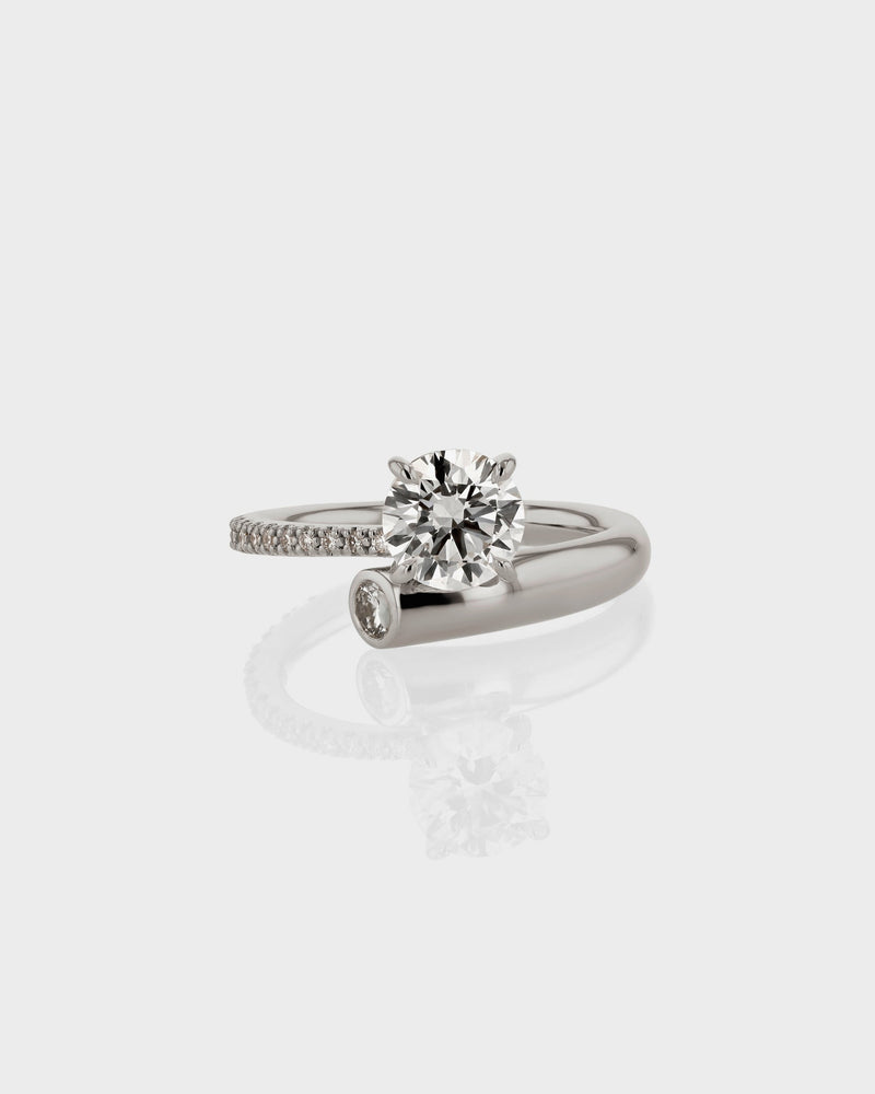 1.50CT-2.50CT Round Cut Moissanite Diamond Unique Pave Engagement Ring
