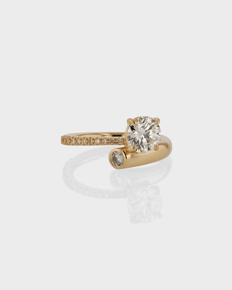 1.50CT-2.50CT Round Cut Moissanite Diamond Unique Pave Engagement Ring