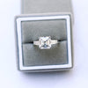 1.75CT Asscher Cut Moissanite 3 Stones Engagement Ring