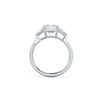 2.0CT Asscher Cut Moissanite 3 Stones Engagement Ring
