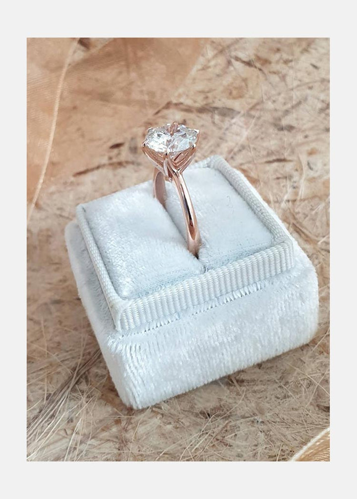 1.51ct Round Moissanite Solitaire 14K Rose Gold Engagement Ring