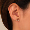 Round Moissanite Diamond Letter Personalized Earrings