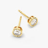 Bezel Set Round Cut Moissanite Diamond Earrings for Women