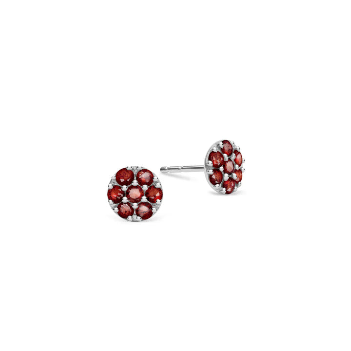 1.75CT Round Garnet Diamond January Birthstone Studs Earrings