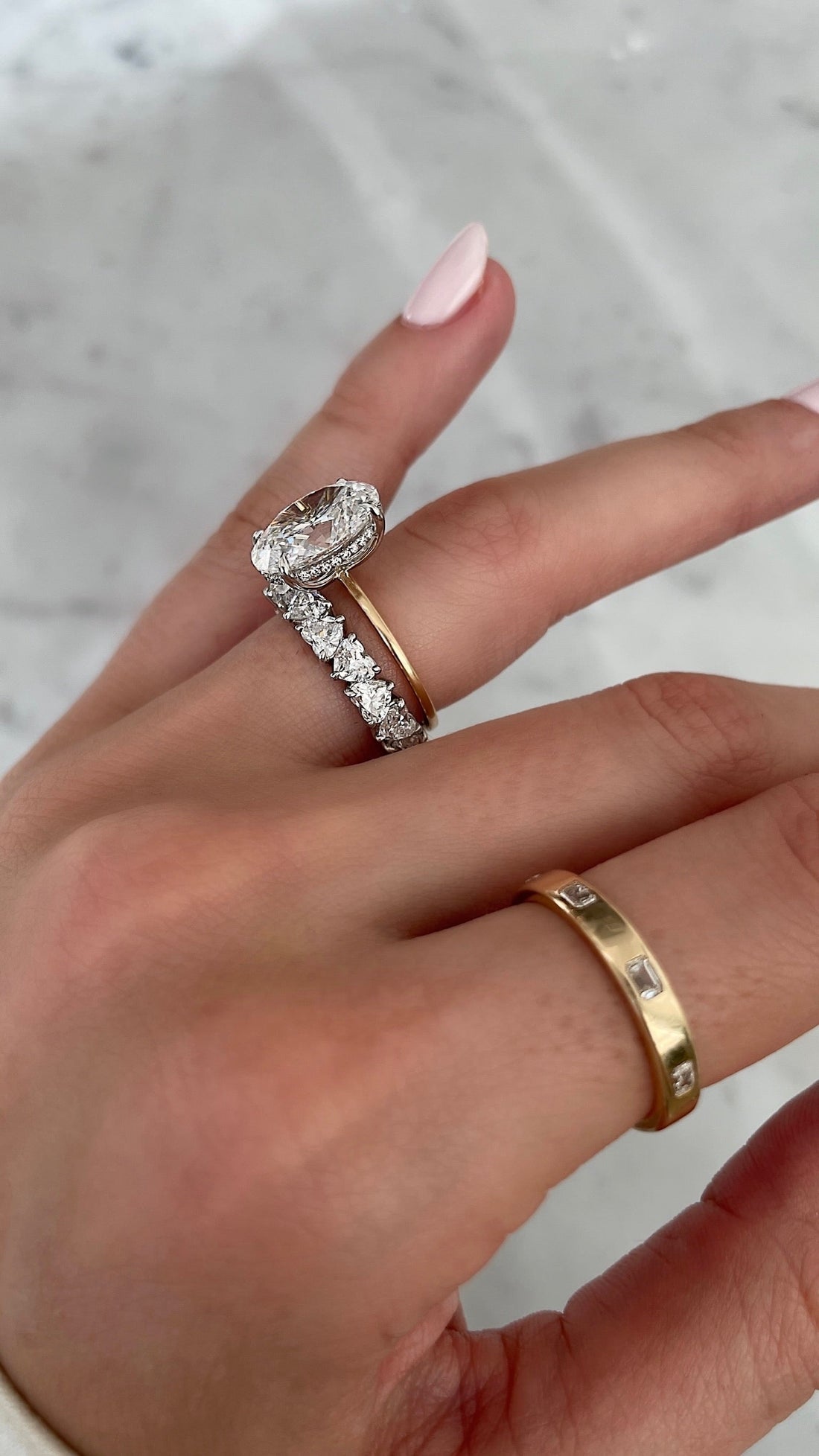 Heart Shaped Moissanite Full Eternity Diamond Wedding Band for Women