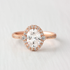 1.33CT Oval Cut Halo Moissanite Engagement Ring