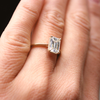 0.92CT Emerald Cut Vintage Solitaire Moissanite Engagement Ring