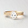 1.33CT Oval Cut 4 Prong Solitaire Moissanite Engagement Ring in 14K Rose Gold
