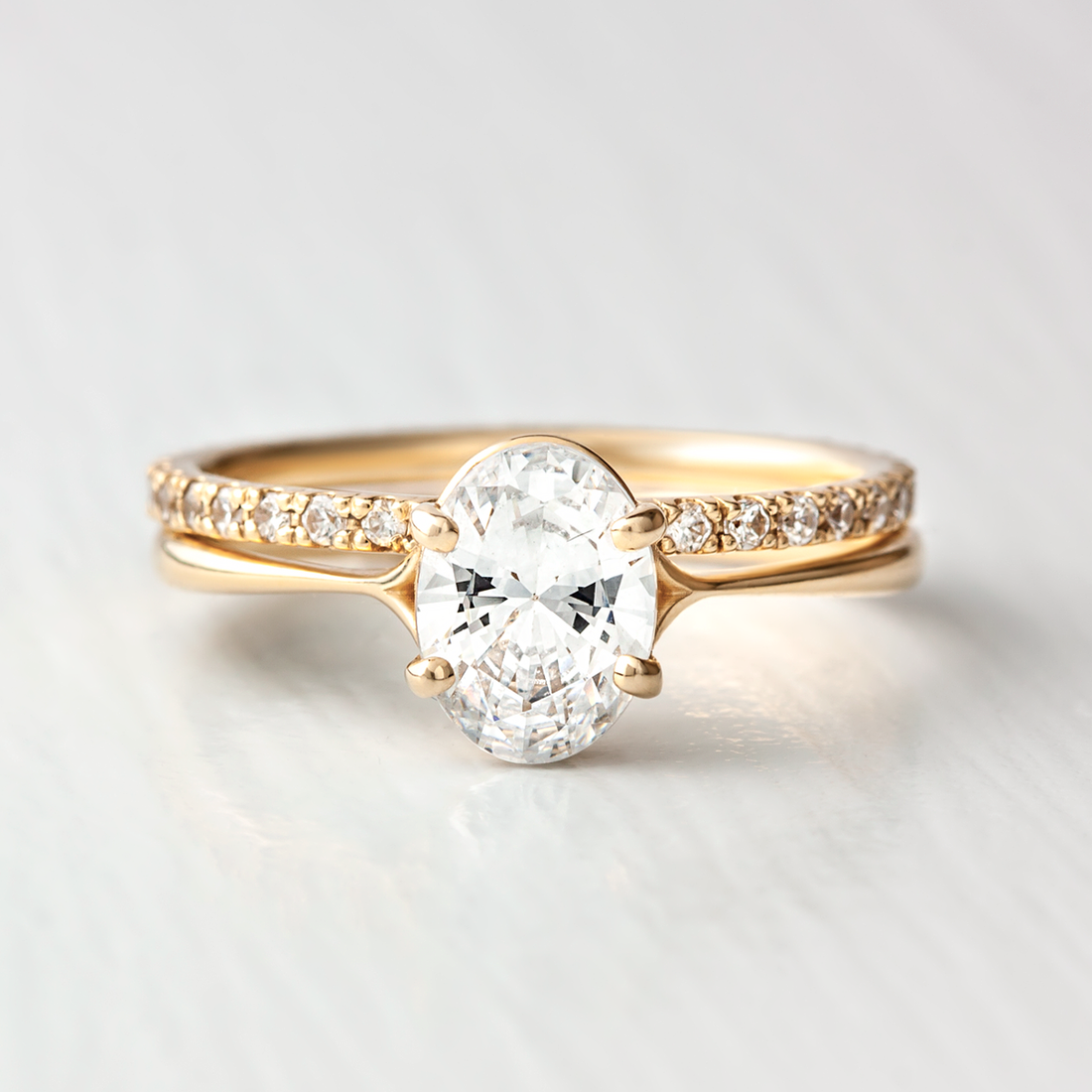 1.33CT Oval Cut 4 Prong Solitaire Moissanite Engagement Ring in 14K Rose Gold