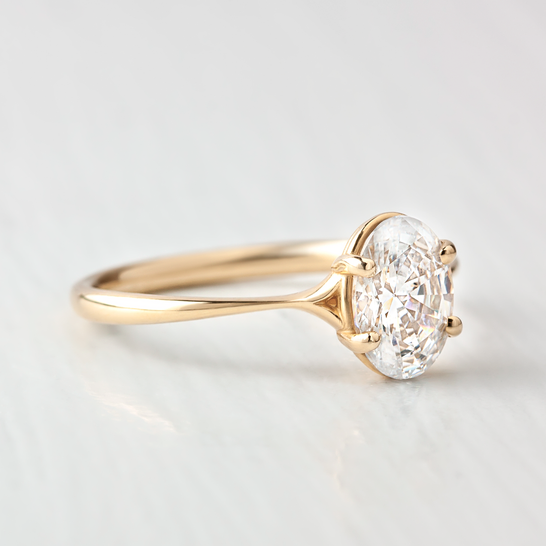 2.72CT Oval Cut Moissanite Solitaire Engagement Ring