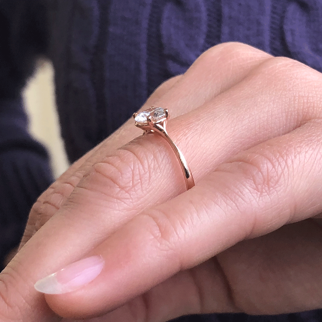 1.20CT Round Cut Moissanite Solitaire Diamond Engagement Ring