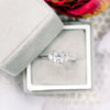 2.50CT Elongated Cushion Moissanite 3 Stones Engagement Ring