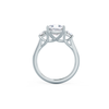 2.50CT Elongated Cushion Moissanite 3 Stones Engagement Ring
