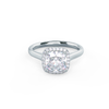 2.0CT Cushion Cut Moissanite Halo Engagement Ring