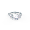 2.50CT Cushion Moissanite 3 Stones Pave Setting Engagement Ring
