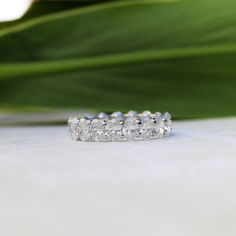 Oval Cut Moissanite Full Eternity Wedding Band