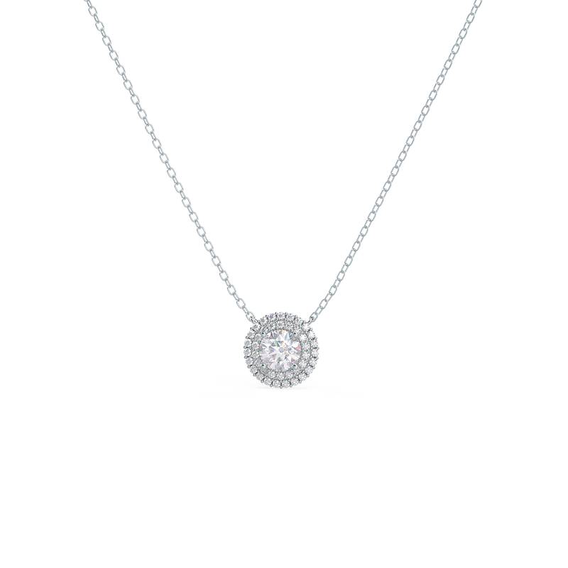 0.50CT Round Brilliant Cut Moissanite Halo Necklace