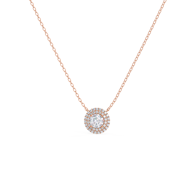 0.50CT Round Brilliant Cut Moissanite Halo Necklace