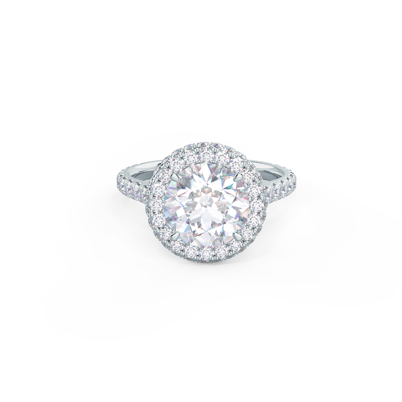 2.0CT Round Brilliant Cut Moissanite Halo Engagement Ring