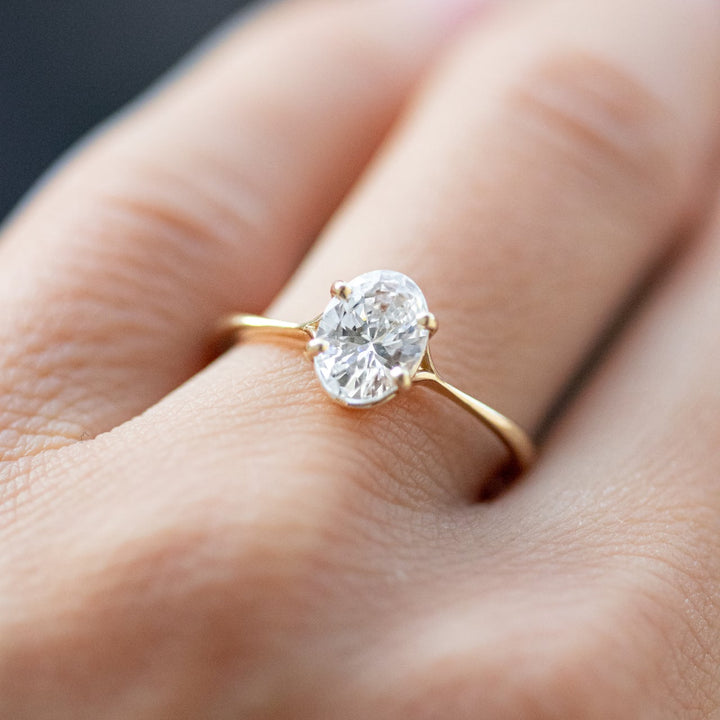 2.72CT Oval Cut Moissanite Solitaire Engagement Ring