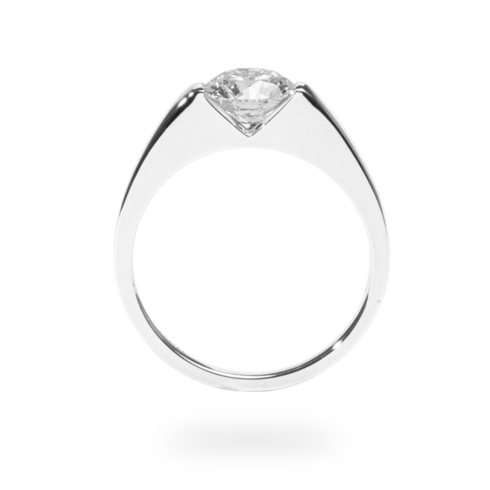 1.0CT-2.0CT Round Cut Moissanite Diamond Tension Set Engagement Ring