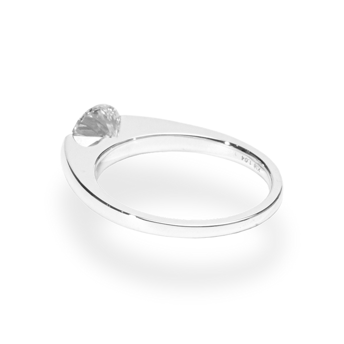 1.0CT-2.0CT Round Cut Moissanite Diamond Tension Set Engagement Ring