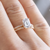 1.60CT Emerald Cut Solitaire Pave Setting Moissanite Engagement Ring