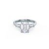 3.0CT Emerald Cut Moissanite 3 Stones Engagement Ring