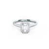 1.0CT Emerald Cut Moissanite Halo Style Engagement Ring