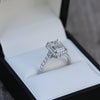 1.0 - 3.0 CT Emerald Cut Moissanite Halo Engagement Ring
