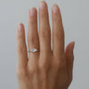 1.18CT Marquis Cut East West Diamond Moissanite Hidden  Halo Engagement Ring