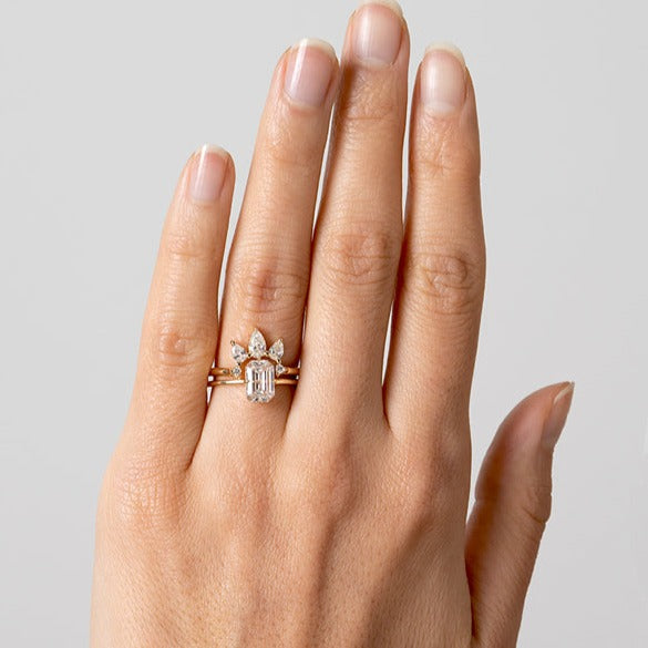 1.63CT Emerald Cut Moissanite Solitaire Engagement Ring