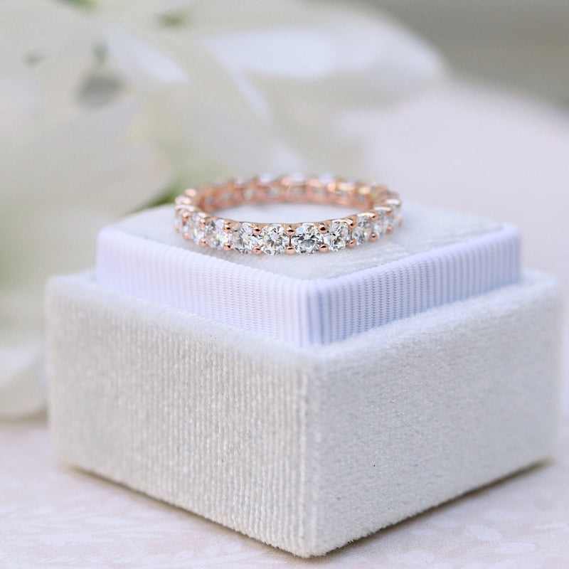 2.7mm Round Brilliant Cut Full Eternity Diamond Wedding Band