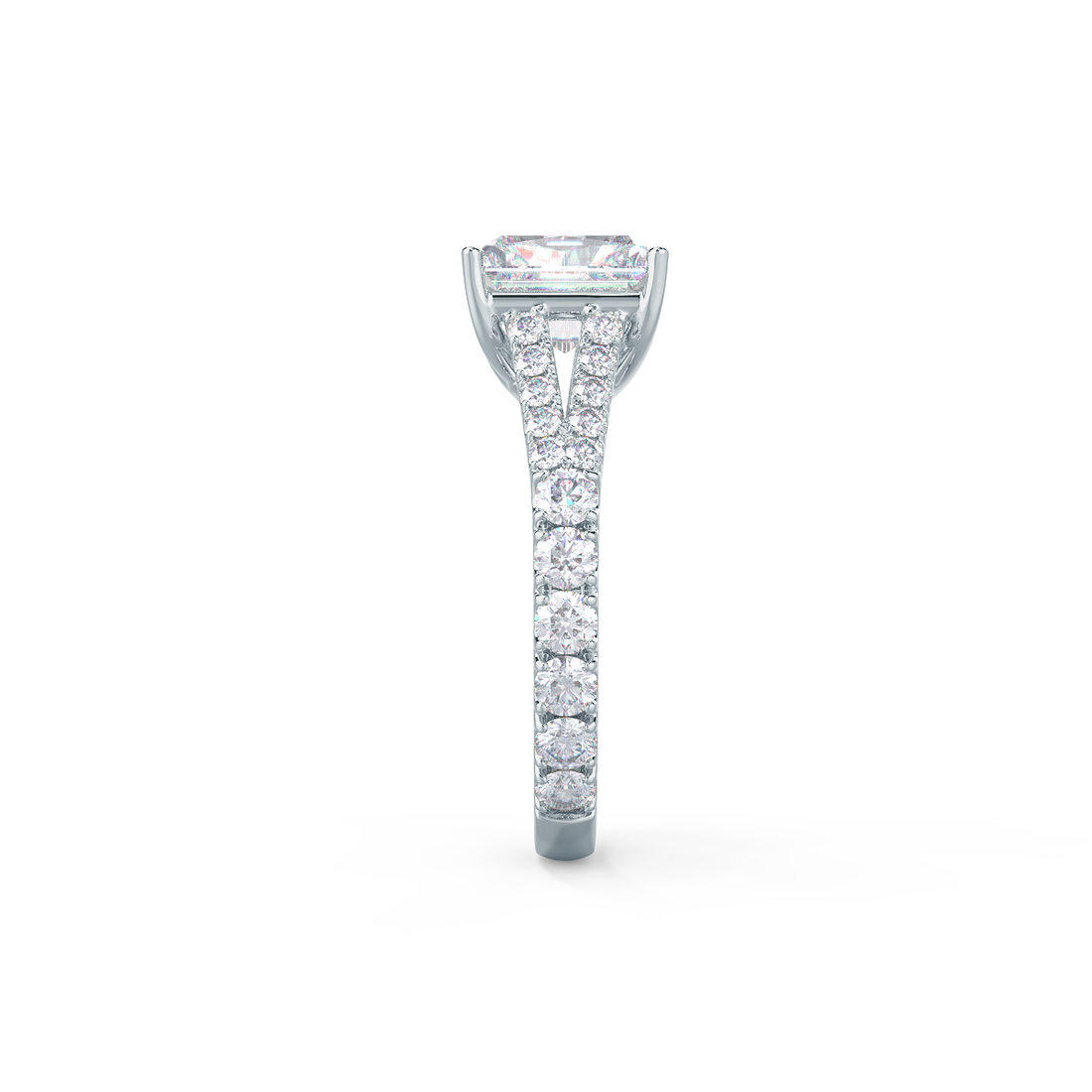 2.50CT Pear Moissanite Halo Split Shank Style Engagement Ring