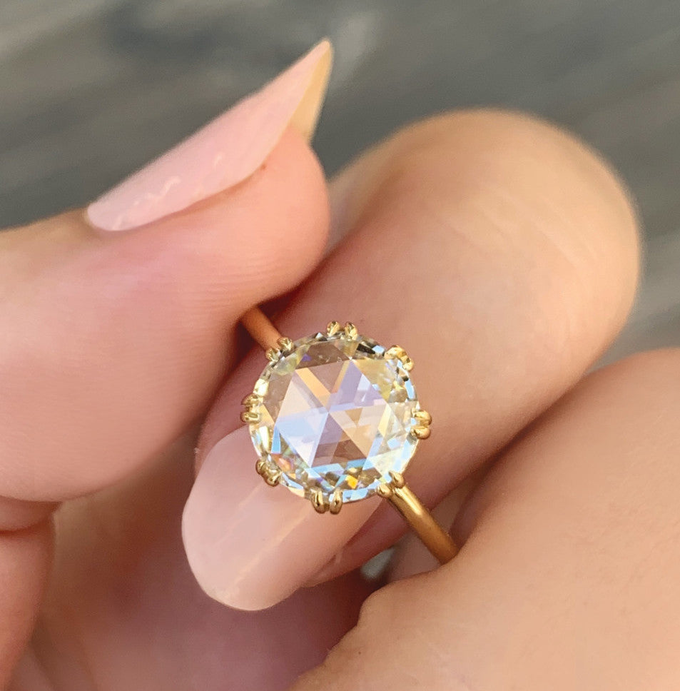 2CT Round Cut Moissanite Solitaire Double Prong Engagement Ring