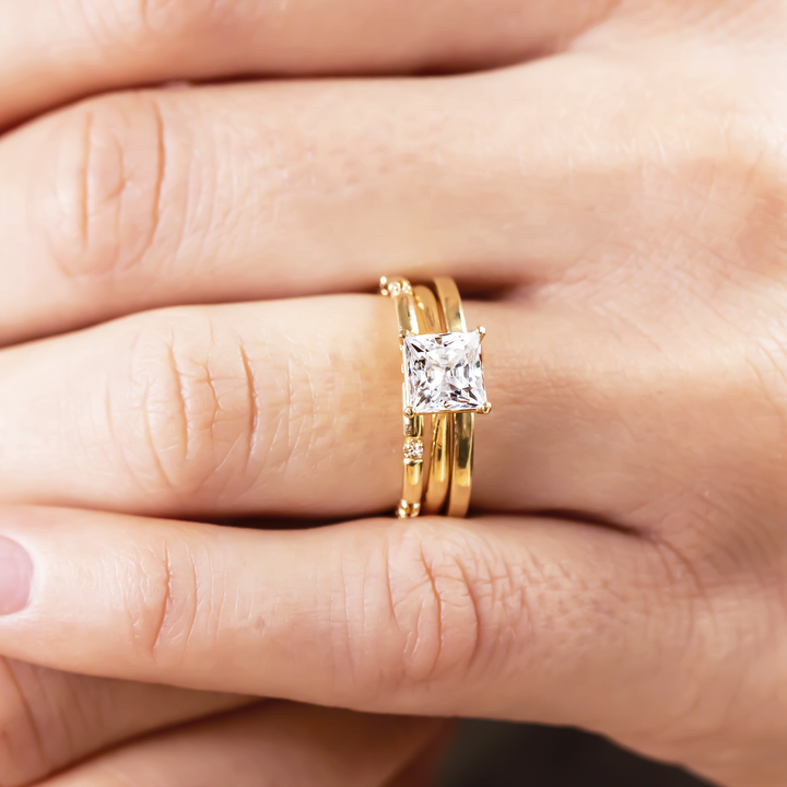 1.50CT Princess Moissanite Solitaire Engagement Ring