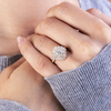 1.0CT Round Cut Ballerina Style Moissanite Engagement Ring