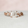 1.0CT Cushion Cut Twig Style Moissanite Engagement Ring