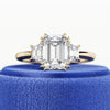1.0 CT-3.0 CT Emerald CVD Diamond Three Stone Style Engagement Ring